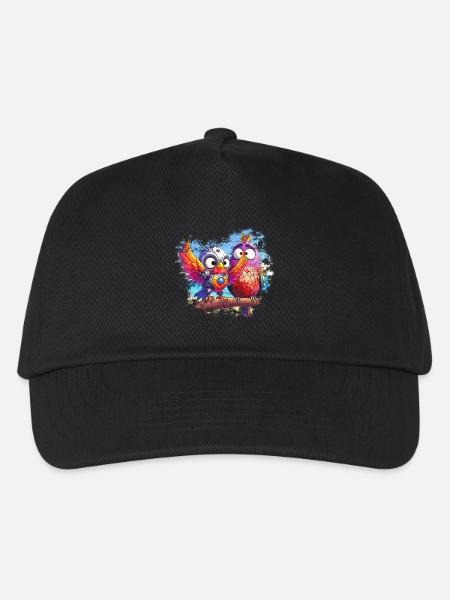 Beach robot birds, light, joy, colors - Kids’ Baseball Cap - black