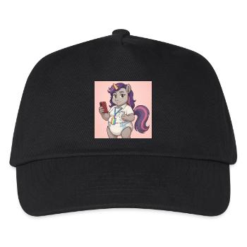 Communicative Unicorn with Book and Smartphone - Kids’ Baseball Cap - black - Front