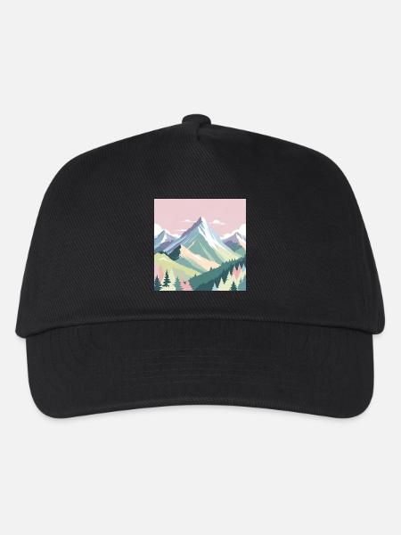 Abstrakte Berglandschaft mit Pastellfarben - Kinder Basecap - Schwarz