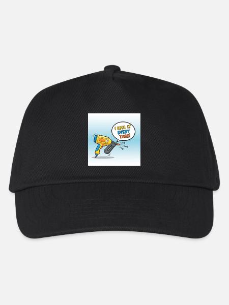 Humorvolles Spielzeug-Design mit Nagel-Werkzeug - Kinder Basecap - Schwarz