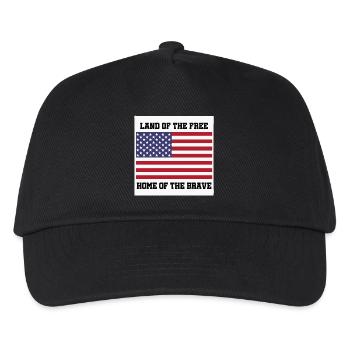 Patriotische amerikanische Flagge mit fettem Text - Kinder Basecap - Schwarz - Vorne