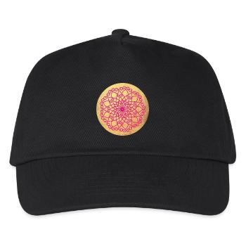 Yoga Ornament Gold Luxus Mandala Indien om Namaste - Kinder Basecap - Schwarz - Vorne