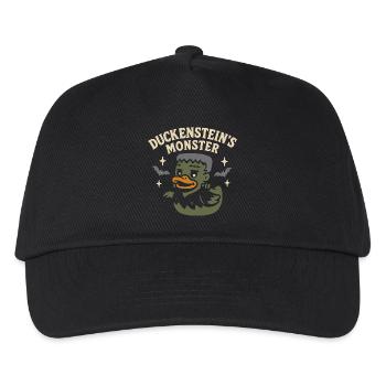 "Duckenstein's Monster" Badeenten Motiv mit Spruch - Kinder Basecap - Schwarz - Vorne