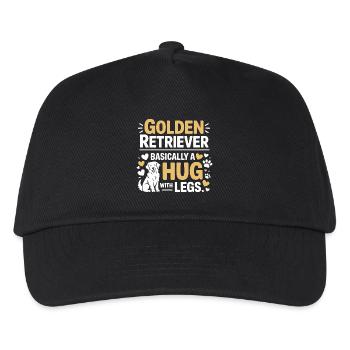Lustiges Golden Retriever Hundedesign - Kinder Basecap - Schwarz - Vorne