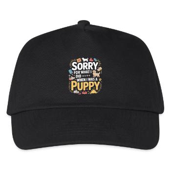 Lustiger Hundebesitzer Welpe Entschuldigung Humor - Kinder Basecap - Schwarz - Vorne