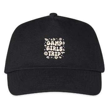 Camp Mädchen Ausflug Camping Besties Nacht Girly Retro - Kinder Basecap - Schwarz - Vorne