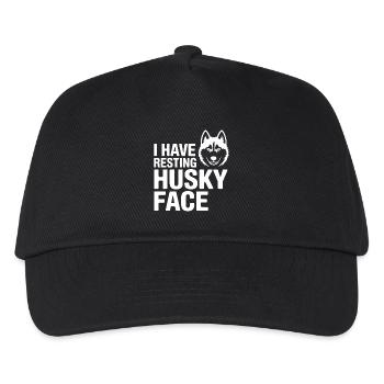 Ruhendes Husky-Gesicht Lustiges Hundezitat - Kinder Basecap - Schwarz - Vorne