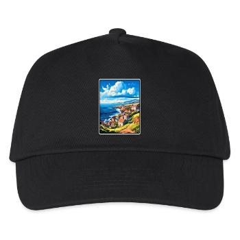 Terceira, Portugal, Falaises côtières, Scène du village - Casquette de baseball Enfant - noir - Devant
