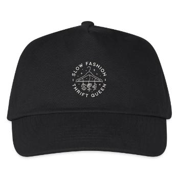 Secondhand Slow Fashion Sparsamkeit Liebhaber Sparsamkeit Mädchen - Kinder Basecap - Schwarz - Vorne