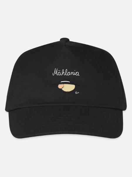 Mählandia Design mit Wollschaf und Hut - Kinder Basecap - Schwarz