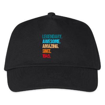 80th birthday born in 1945 - Kids’ Baseball Cap - black - Front