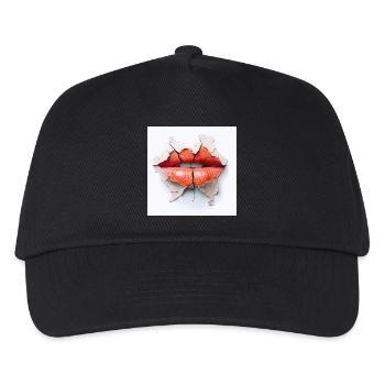 Lèvres audacieuses sur mur fissuré - Casquette de baseball Enfant - noir - Devant
