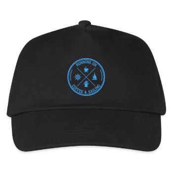 Coffee and Sailing Nautical Quote - Kids’ Baseball Cap - black - Front