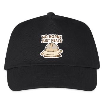 Peaceful Sack with No Horns Message - Kids’ Baseball Cap - black - Front