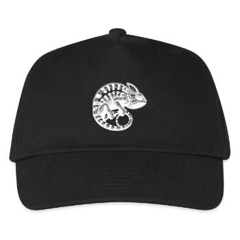 Jungle Reptile Chamäleon Tattoo - Kinder Basecap - Schwarz - Vorne