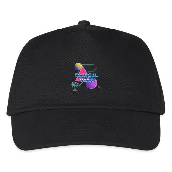 Neon Retro Radikal Vibes - Kinder Basecap - Schwarz - Vorne