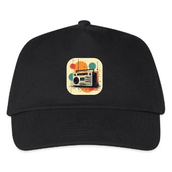 T-shirt rétro Ghetto Blaster - Casquette de baseball Enfant - noir - Devant