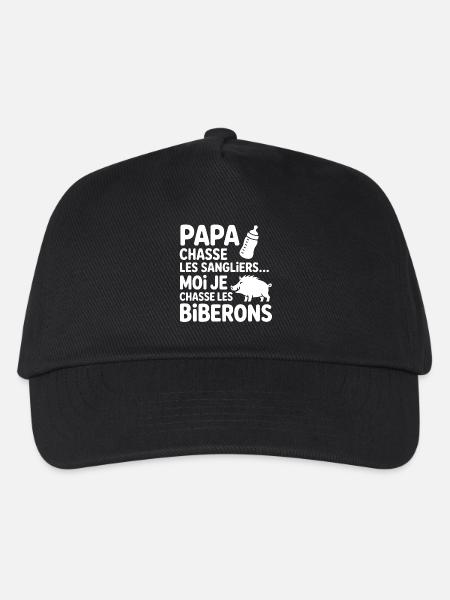 Body bébé drôle – Papa chasse, moi aussi ! - Casquette de baseball Enfant - noir