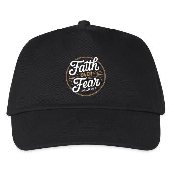 Faith Over Fear Psalm 56:3 Christian Encouragement - Kids’ Baseball Cap - black - Front
