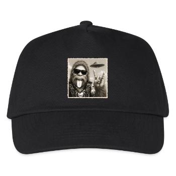 Rock, Rocker, Rock Music, Rock Hand, Bigfoot UFO - Kids’ Baseball Cap - black - Front