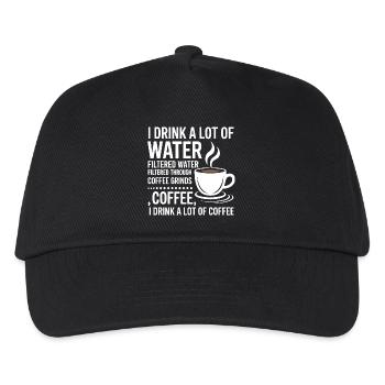 I Drink A Lot Of Water Funny Coffee Drinker - Kids’ Baseball Cap - black - Front