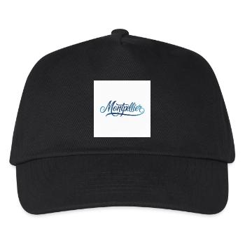 Montpellier Handlettering Design - Kinder Basecap - Schwarz - Vorne