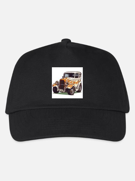 Vintage Hot Rod Car - Kids’ Baseball Cap - black