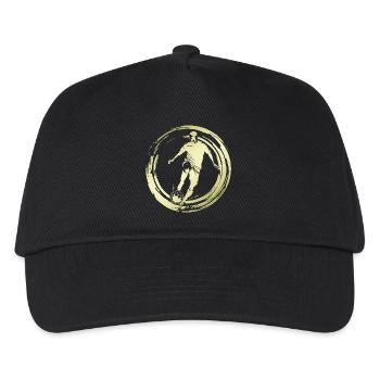 Fussballer Fussball Spieler Silhouette - Kinder Basecap - Schwarz - Vorne
