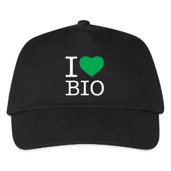 J’adore le bio - Casquette de baseball Enfant - noir - Devant
