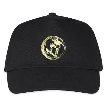 Skateboarding Silhouette Skateboard - Kids’ Baseball Cap - black - Front