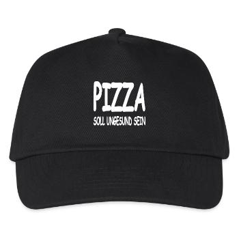 Pizza - Kinder Basecap - Schwarz - Vorne