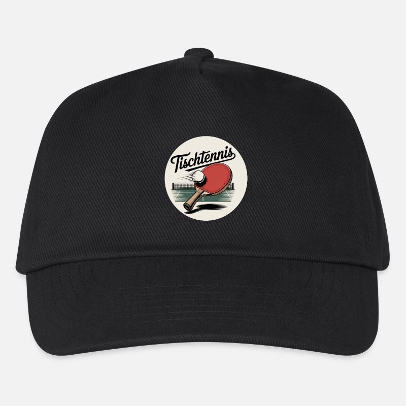 Tischtennis Retro Schlaeger - Kinder Basecap - Schwarz
