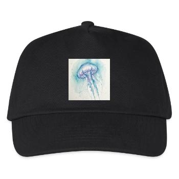 Medusa Watercolor, Ocean Blue - Kids’ Baseball Cap - black - Front