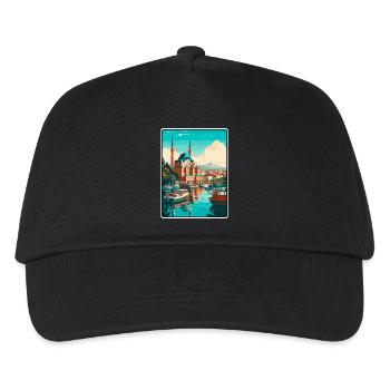 Istanbul Turkey Harbour Mosaic Travel Poster - Kids’ Baseball Cap - black - Front