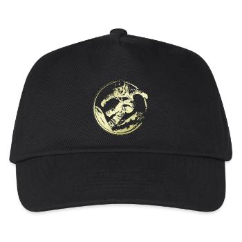 Snowboarder Silhouette - Kinder Basecap - Schwarz - Vorne