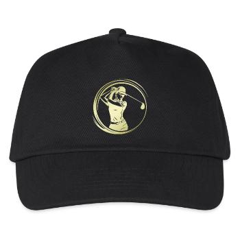 Golfer Silhouette - Kinder Basecap - Schwarz - Vorne