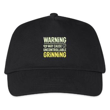 Lustiger Zahnarzt Zahnarzthelferin Grinsen Design - Kinder Basecap - Schwarz - Vorne