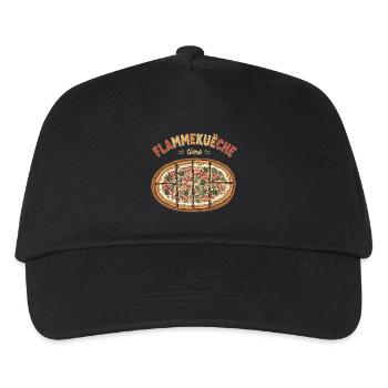 Flammkuchen – Lustiges Foodie Geschenk - Kinder Basecap - Schwarz - Vorne