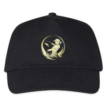 Fishing Silhouette Fisherman - Kids’ Baseball Cap - black - Front