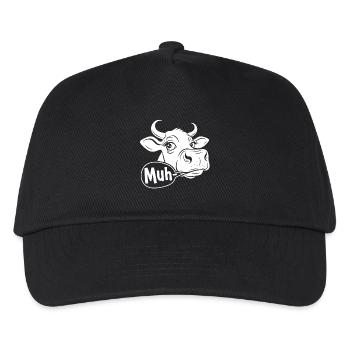 Muh Kuh Cartoon Spruch - Kinder Basecap - Schwarz - Vorne