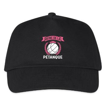 Pétanque-Geschenk für Frauen Königin des Pétanque - Kinder Basecap - Schwarz - Vorne
