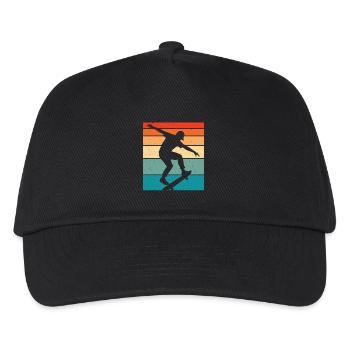 Skater Skaten Kinder Skateboarder - Kinder Basecap - Schwarz - Vorne