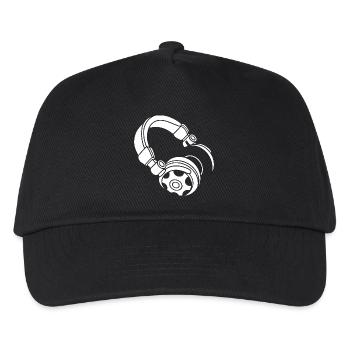 Kopfhörer Silhouette: DJ & Musik Vibes - Kinder Basecap - Schwarz - Vorne