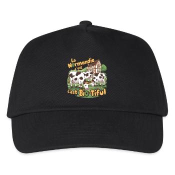 Normandie ist ein bio-tiful humorvolles Geschenk - Kinder Basecap - Schwarz - Vorne