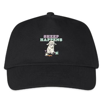 Sheep Happens Pastel Laugh - Kids’ Baseball Cap - black - Front