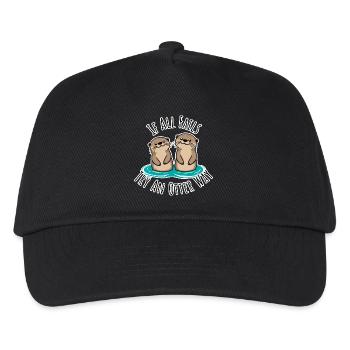 Niedliche Otter! Wenn alles schief läuft Otter Way - Kinder Basecap - Schwarz - Vorne