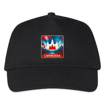 Cambodia – Angkor Wat Design - Kids’ Baseball Cap - black - Front