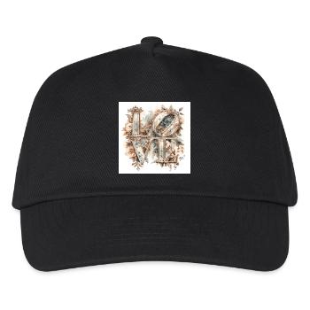 Love Blossoms Vintage Typography - Kids’ Baseball Cap - black - Front