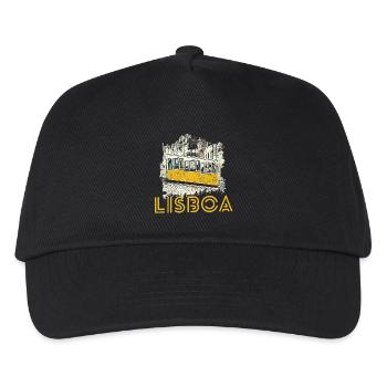 Illustration der typischen Bica-Standseilbahn in Lissabon - Kinder Basecap - Schwarz - Vorne