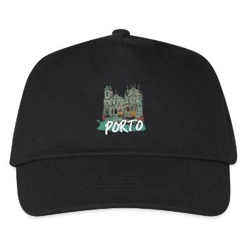 Porto historic center tram illustration - Kids’ Baseball Cap - black - Front